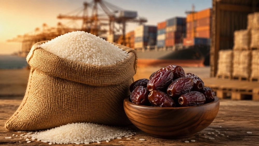 صادرات و واردات برنج و خرما در کاشان